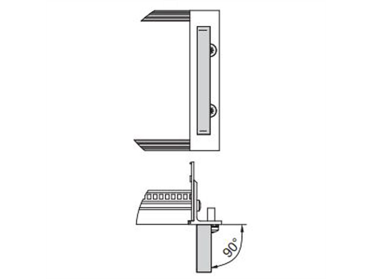 SCHROFF eendelige voorhandgreep, breedte 12,2 mm, blank geanodiseerd, 3 HE