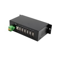 EXSYS EX-1596HMVS 6 Port USB 2.0 Metall HUB mit 15KV ESD Überspannungs-Schutz (Din-Rail)
