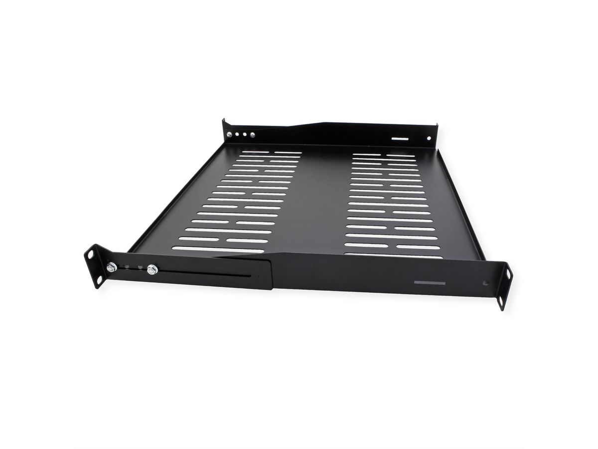 VALUE 19"-Fixed Shelf, 440 x 400mm, max. 25kg, 1U, U-Shape, black