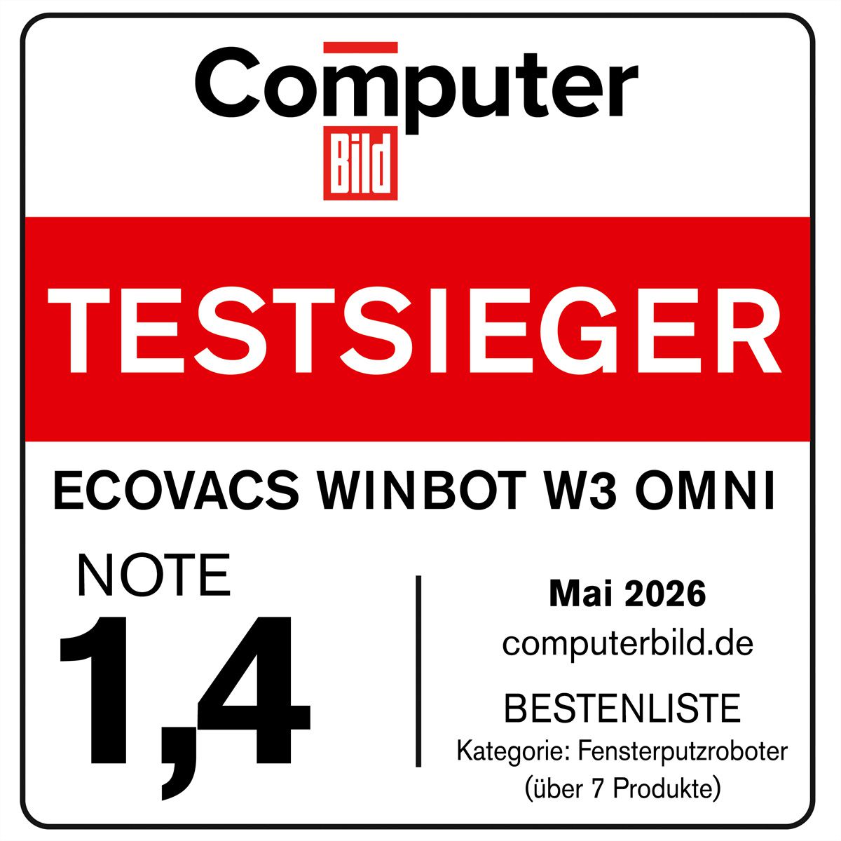 Ecovacs-raamreiniger W3 OMNI Winbot, wit
