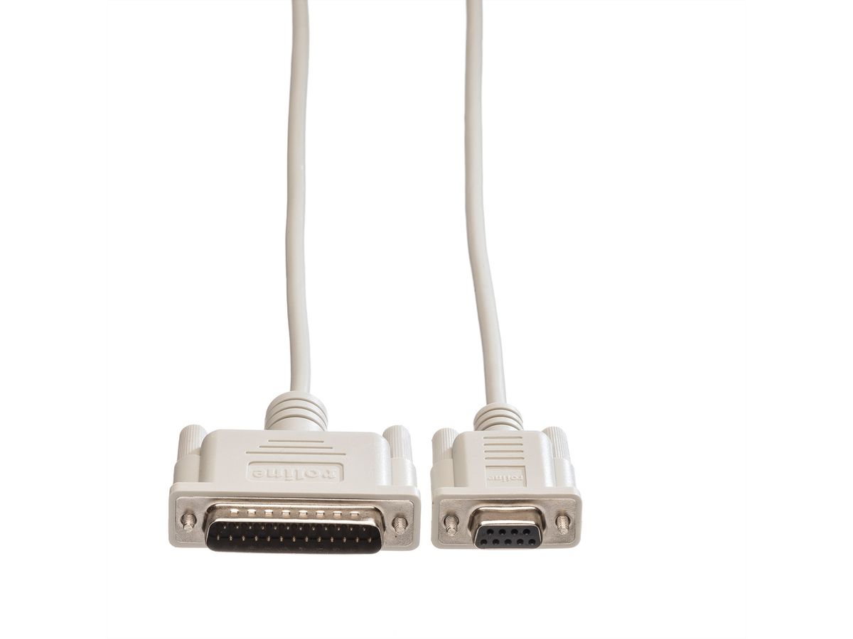 ROLINE Serial Printer Cable, DB9 F - DB25 M, 3 m