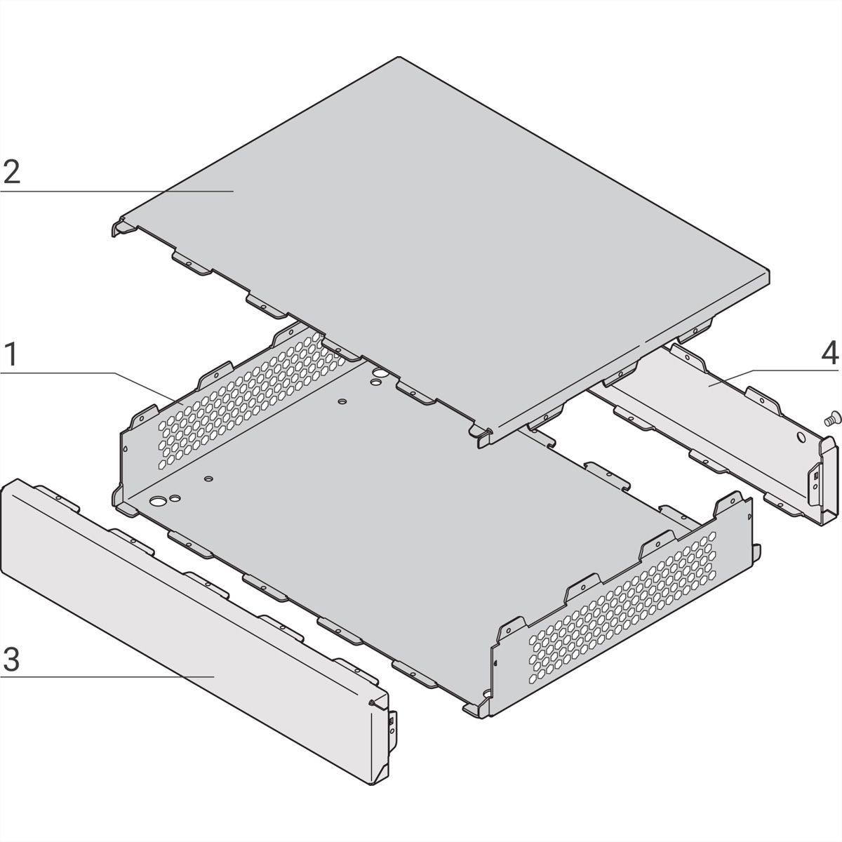 SCHROFF Interscale Bureaukoffer, geperforeerd, 88 mm, 221 mm, 221 mm