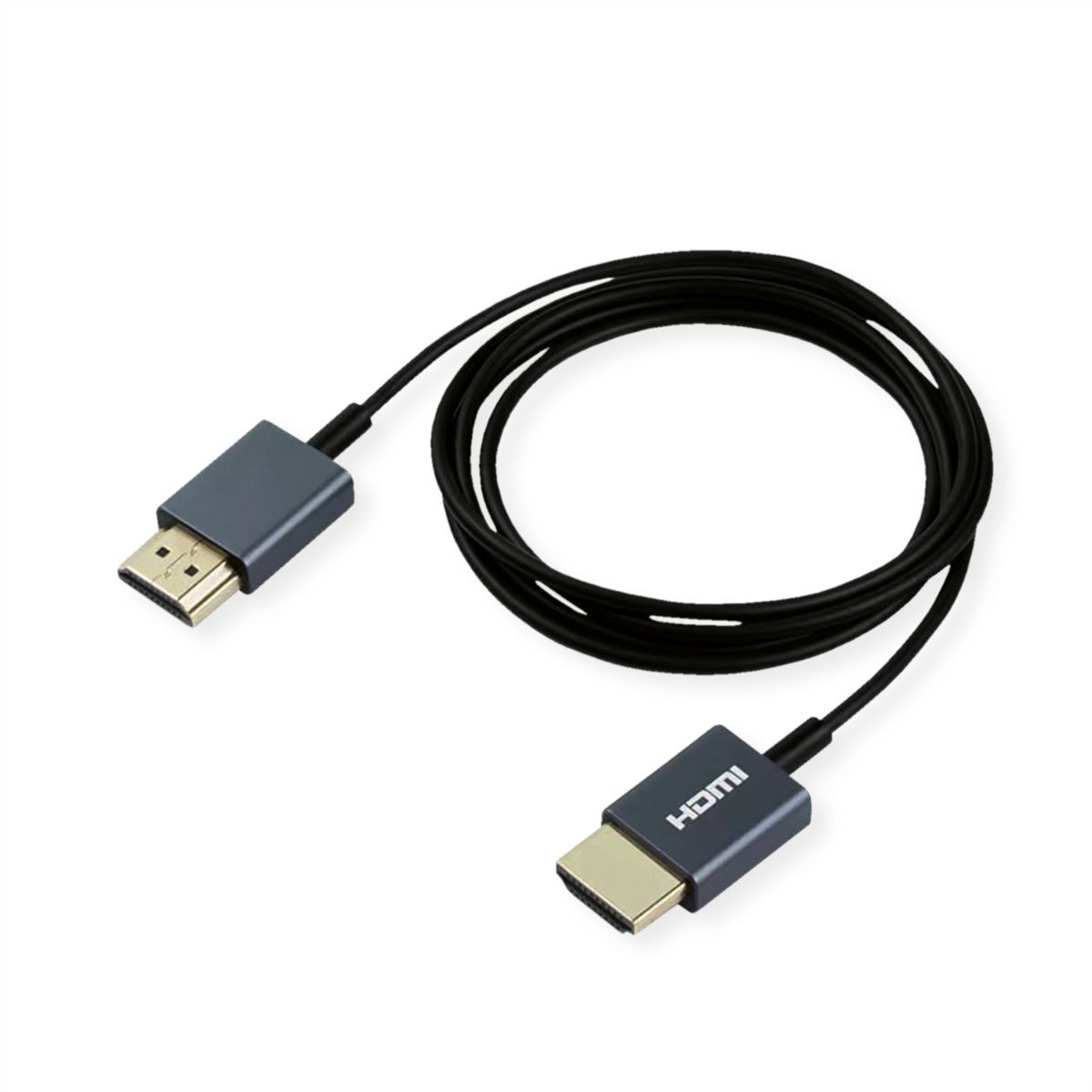 ROLINE HDMI 4K (3840 x 2160) Ultra HD Cable + Ethernet, M/M, Coaxial, Ultra-Slim, black, 2 m