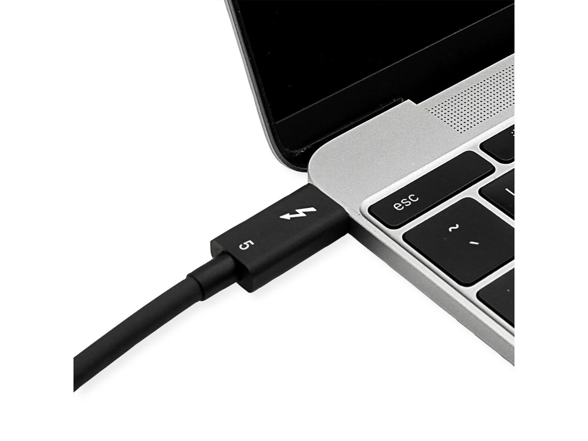 ROLINE Thunderbolt™ 5 kabel, C-C, M/M, 80Gbit/s, 240W, passief, zwart, 0,8 m