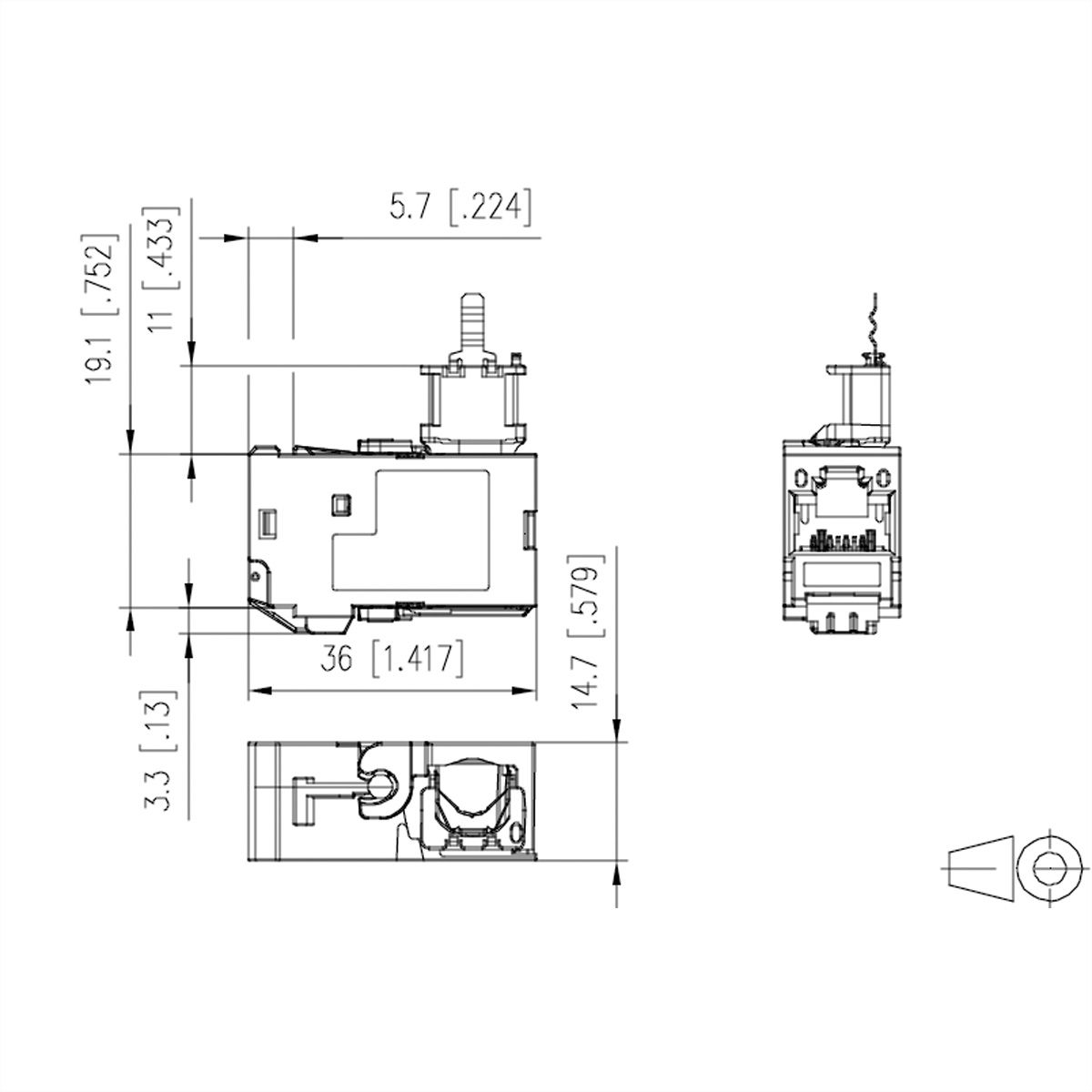METZ CONNECT Cat.6A module 90° aansluiting