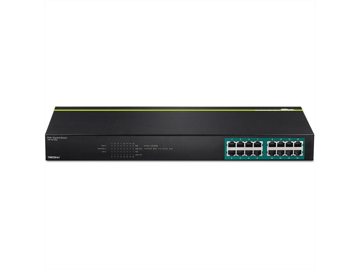 TRENDnet TPE-TG160g 16-poorts PoE+ switch GREENnet Gigabit 246W