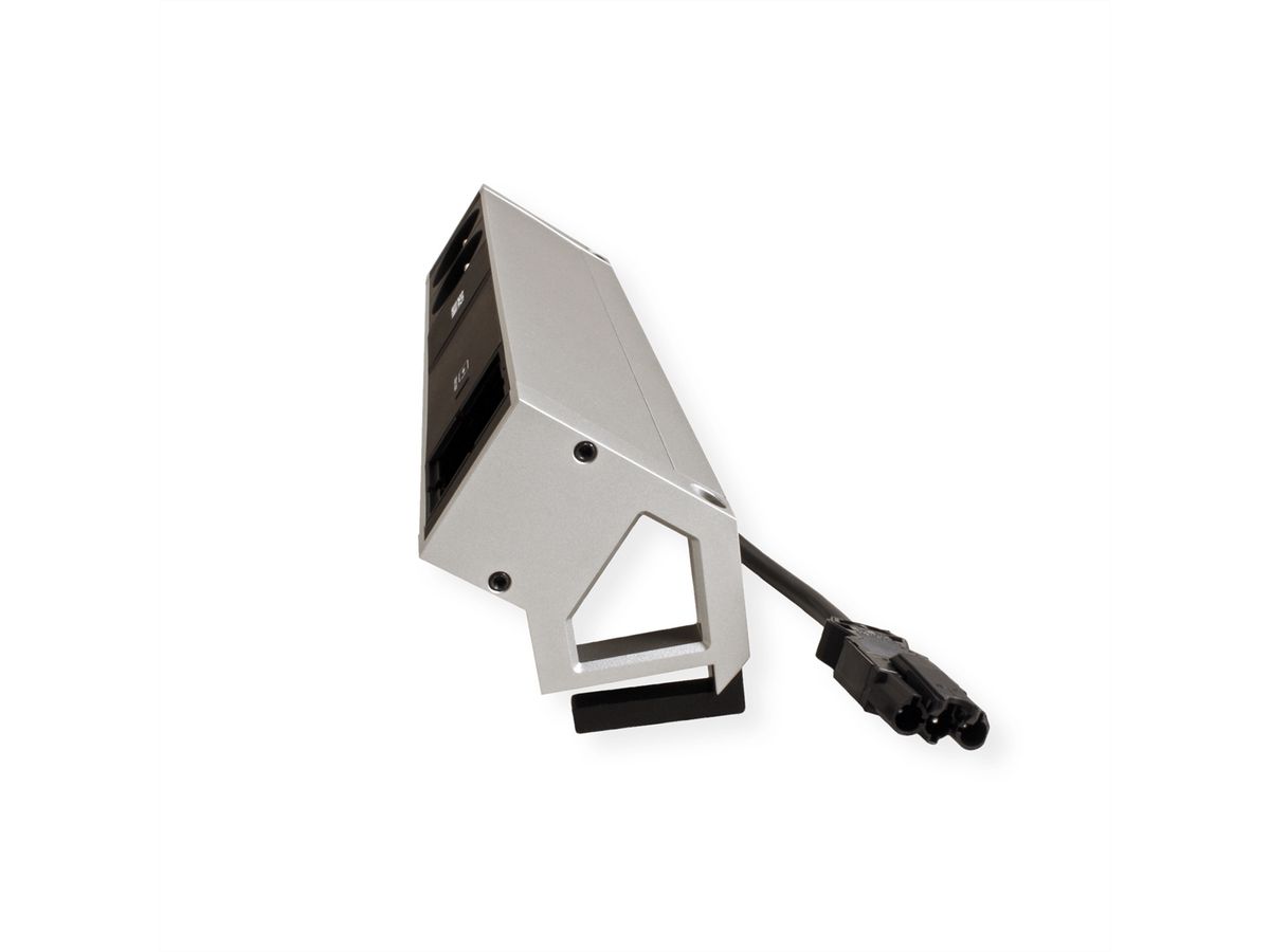 BACHMANN DESK2 2xUTE 1xUSB C 60W 1xCM 0.2m GST18 INOX