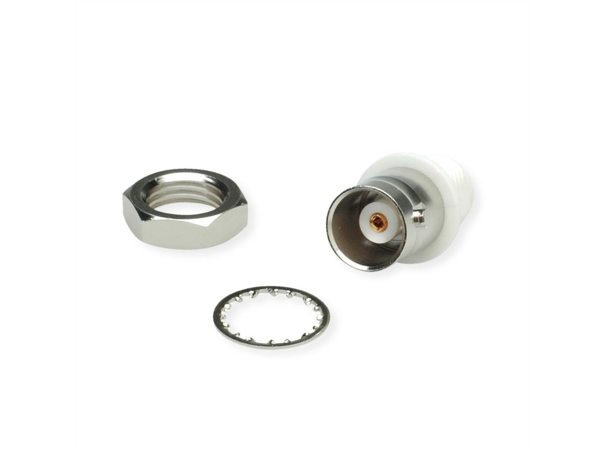 TELEGÄRTNER BNC Bulkhead Socket, insulated with white insulating flange