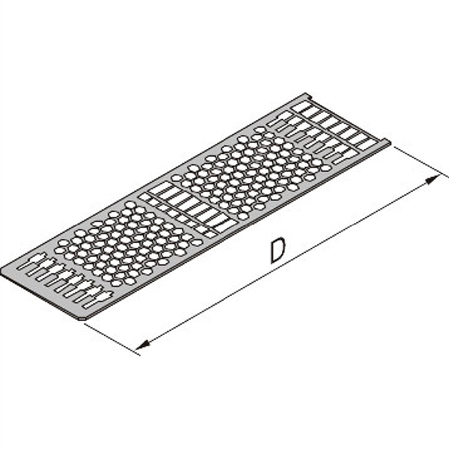 SCHROFF Afdekplaat voor insteekmodule, met perforatie voor geleiderails, 10 pk, printplaat 167 mm