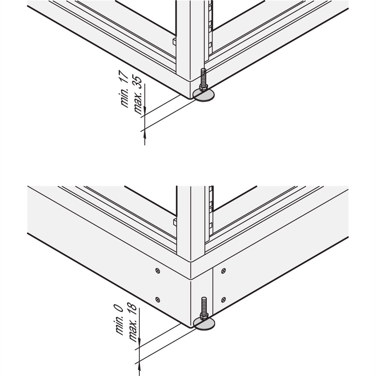 SCHROFF Eurorack Adjustable Feet, for Frame