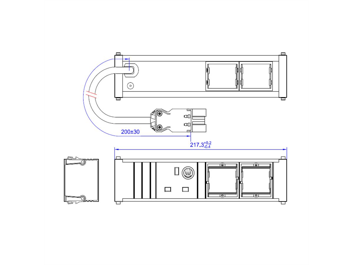 BACHMANN CONI 1xUK 90° 2xCM, Power 0.2m GST18i3 Unitd Kingdom