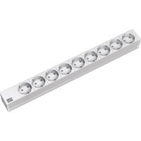BACHMANN Stekkerdoos 19" 9-voudig, zonder schakelaar, zilver