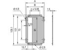 SCHROFF-frame insteekmodule achterpaneel met uitsparing voor een connector, 3 HE, 8 PK