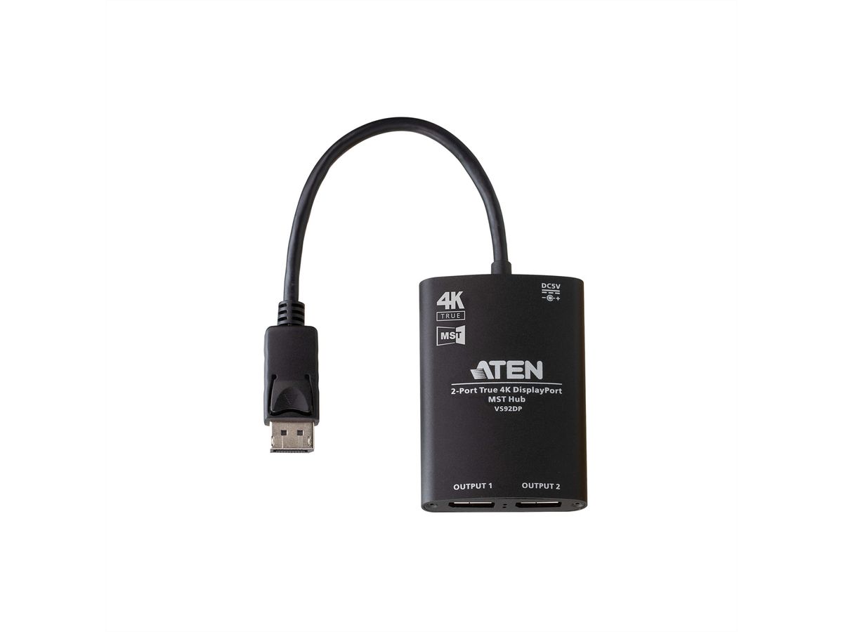 ATEN VS92DP 2-Poorts True 4K DisplayPort Splitter met MST Hub