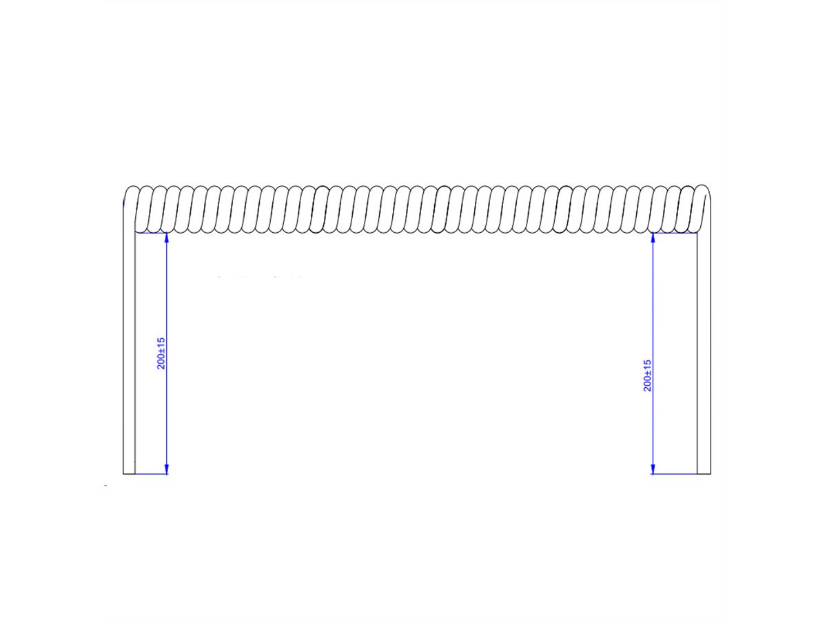 BACHMANN Wendelleitung 0,5m-2m ws 0,2m gerade, H05VV-F 3G1,5mm², geschn.unverp.