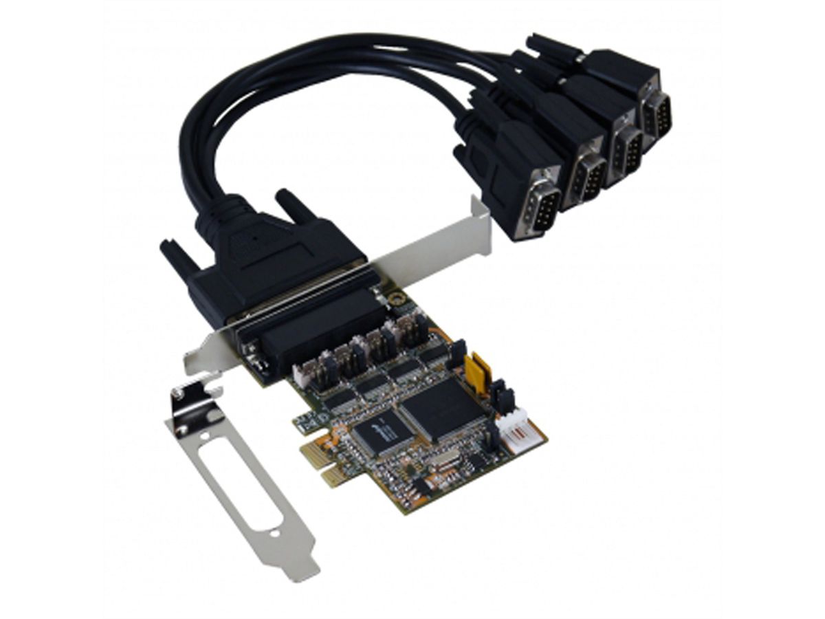EXSYS EX-44384 PCI Express x1 kaart 4x serieel RS-232 (kabel met 4x 9-pins connector)