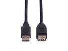 ROLINE USB 2.0 Cable, A - A, M/F, black, 3 m