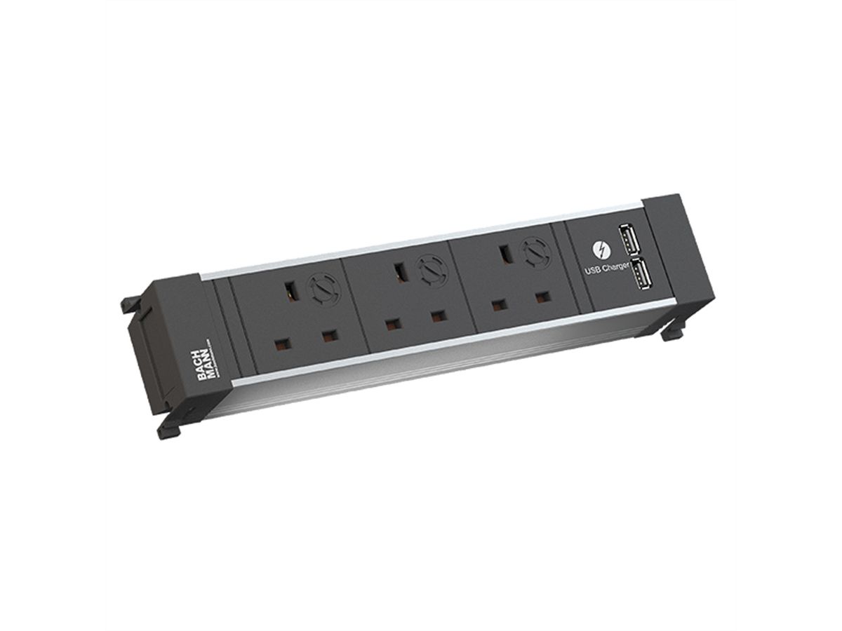 BACHMANN POWER FRAME 3xUK 90° 1xUSB dop 0.2m GST18i3