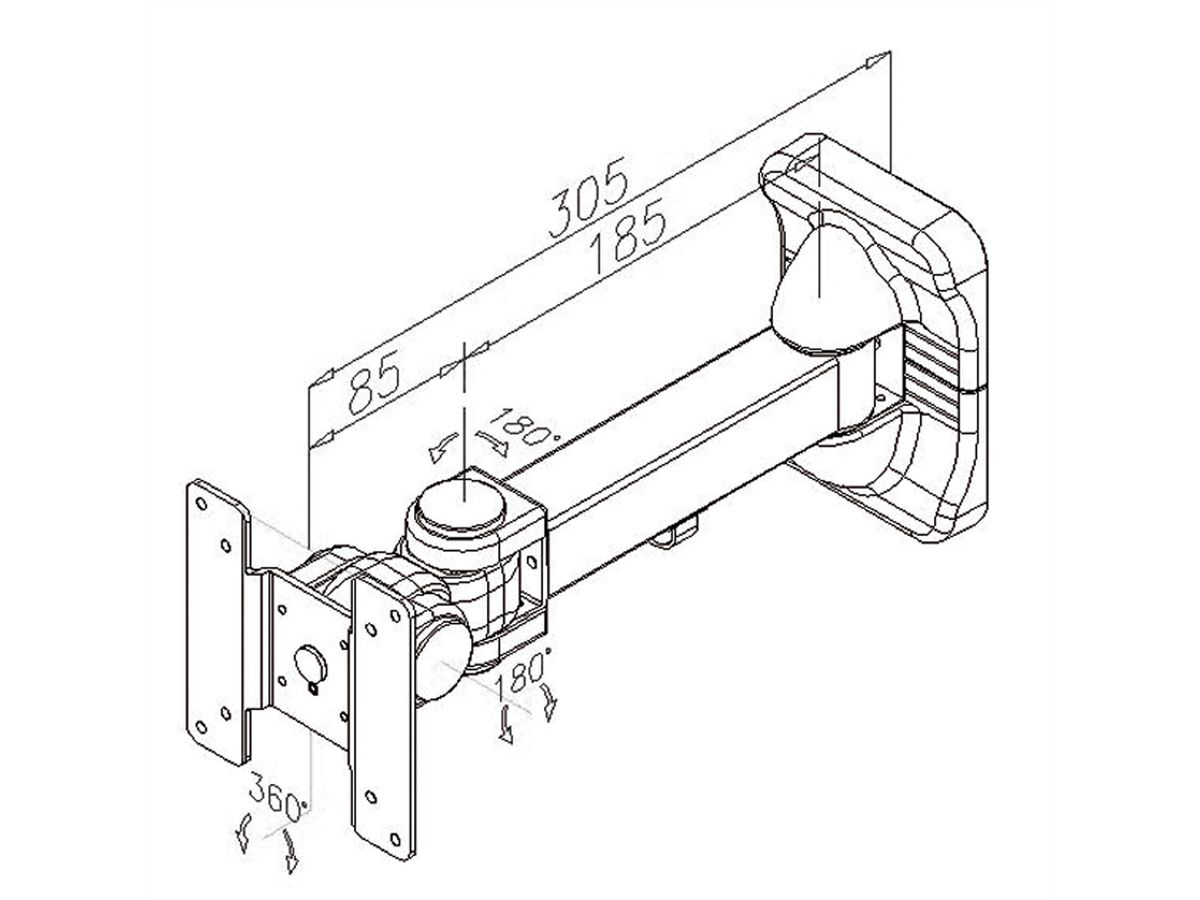 VALUE LCD Monitor Wall Mount Kit, 3 Joints