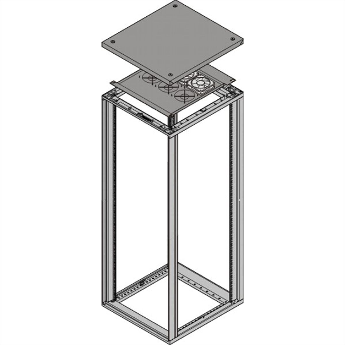 SCHROFF Novastar Ventilator Opzetkap Met 2 Ventilatoren, Hoogte Ventilator 38 mm, 553W 500D