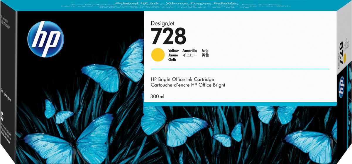 HP 728 gele DesignJet inktcartridge, 300 ml