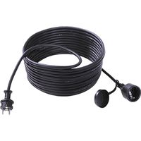 BACHMANN Extension 3G1,5mm² bw, 1m, H07RN-F rubber/neoprene earthing contact, black, 10 m