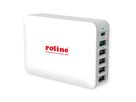 ROLINE USB Oplader, 6 Poorts (4x USB-A, 1x USB-C, 1x USB-A QC3.0), max. 60W