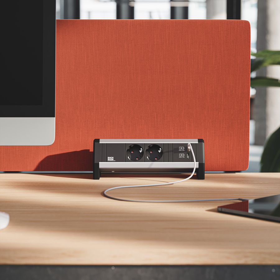 BACHMANN DESK 2xprotective contact 1xUSB A&C, USB Charger 22W Charger, GST18