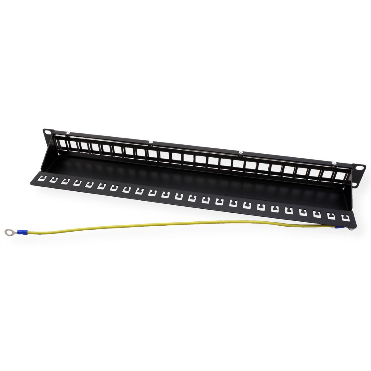 VALUE 19"-keystone-modulehouder, 24 poorten, 1HE, afgeschermd, zwart
