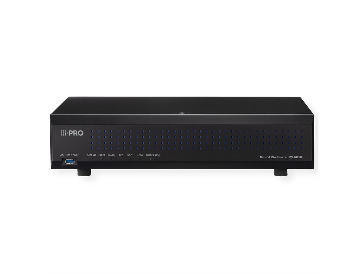 i-PRO WJ-NU301 NVR, 16 Kamerakanäle, 16x 100Mbps (POE), 1x 1.000 Mpbs