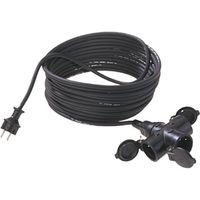 BACHMANN Extension 3G1,5mm² , H07RN-F rubber/neoprene 3-way, black, 10 m