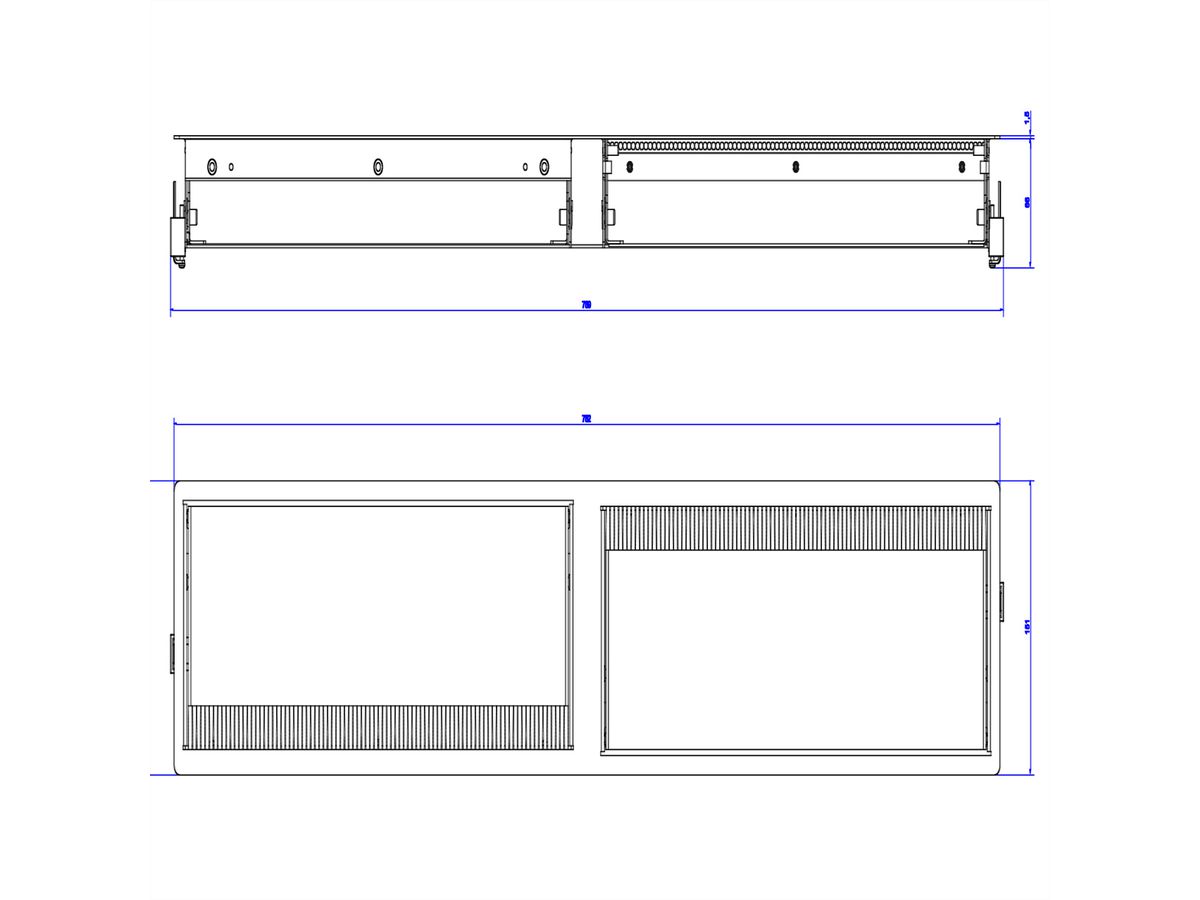 BACHMANN CONI DUO inbouwframe 12x, 2x 6-voudige lijst wit