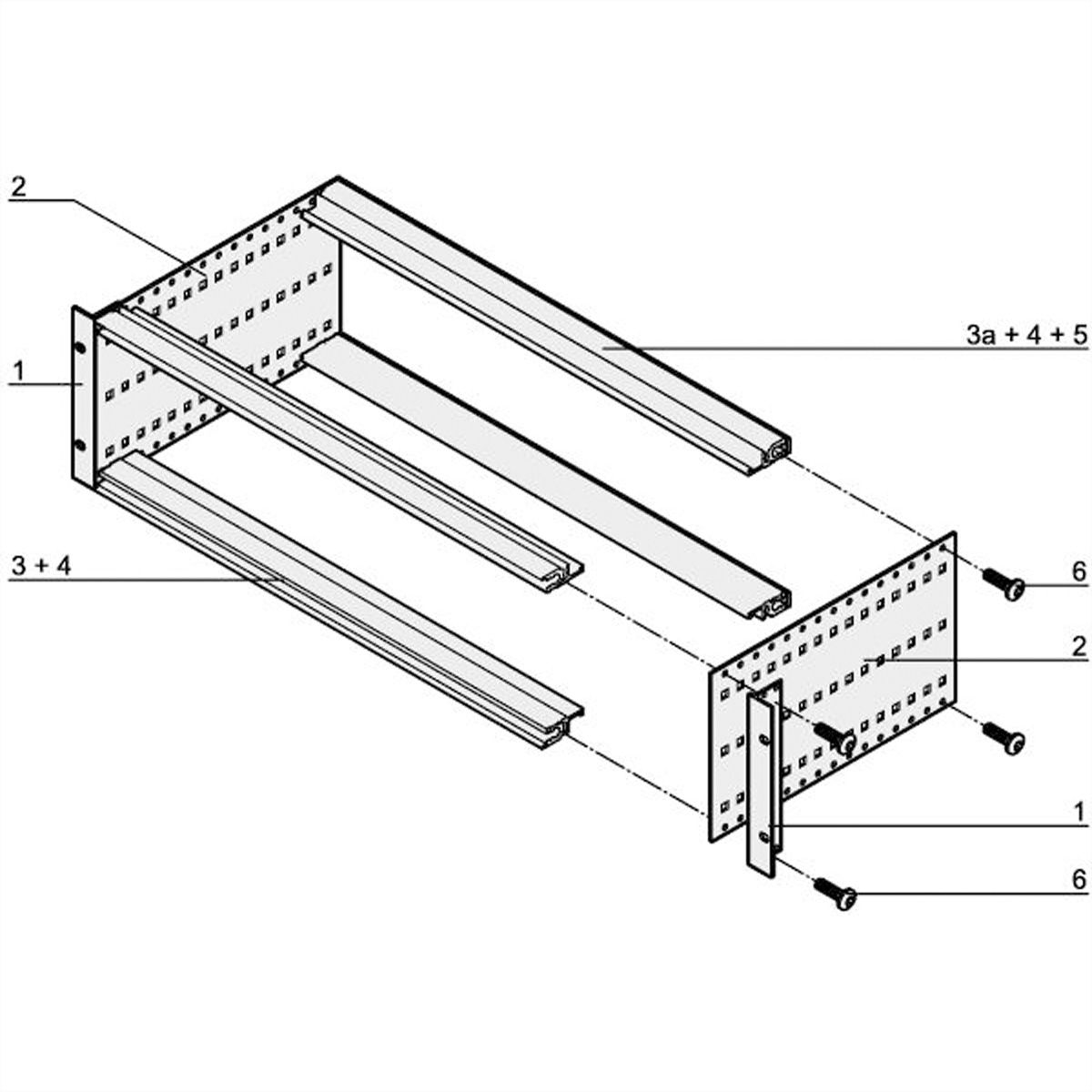 SCHROFF EuropacPRO 19" Subrack Kit for Backplane, Retrofit Shielding, 3 U, 475 mm