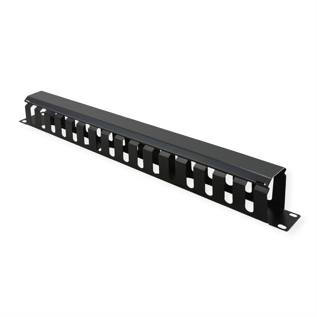 VALUE 19" Frontplaat 1 HE met rangeerkanaal 40 x 40 mm, zwart
