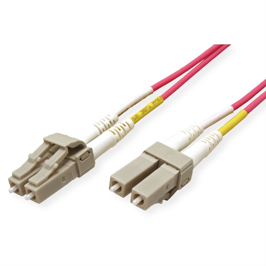 ROLINE FO Jumper Cable 50/125µm OM4, LC/LC, LSOH, Low-Loss, violet, 15 m
