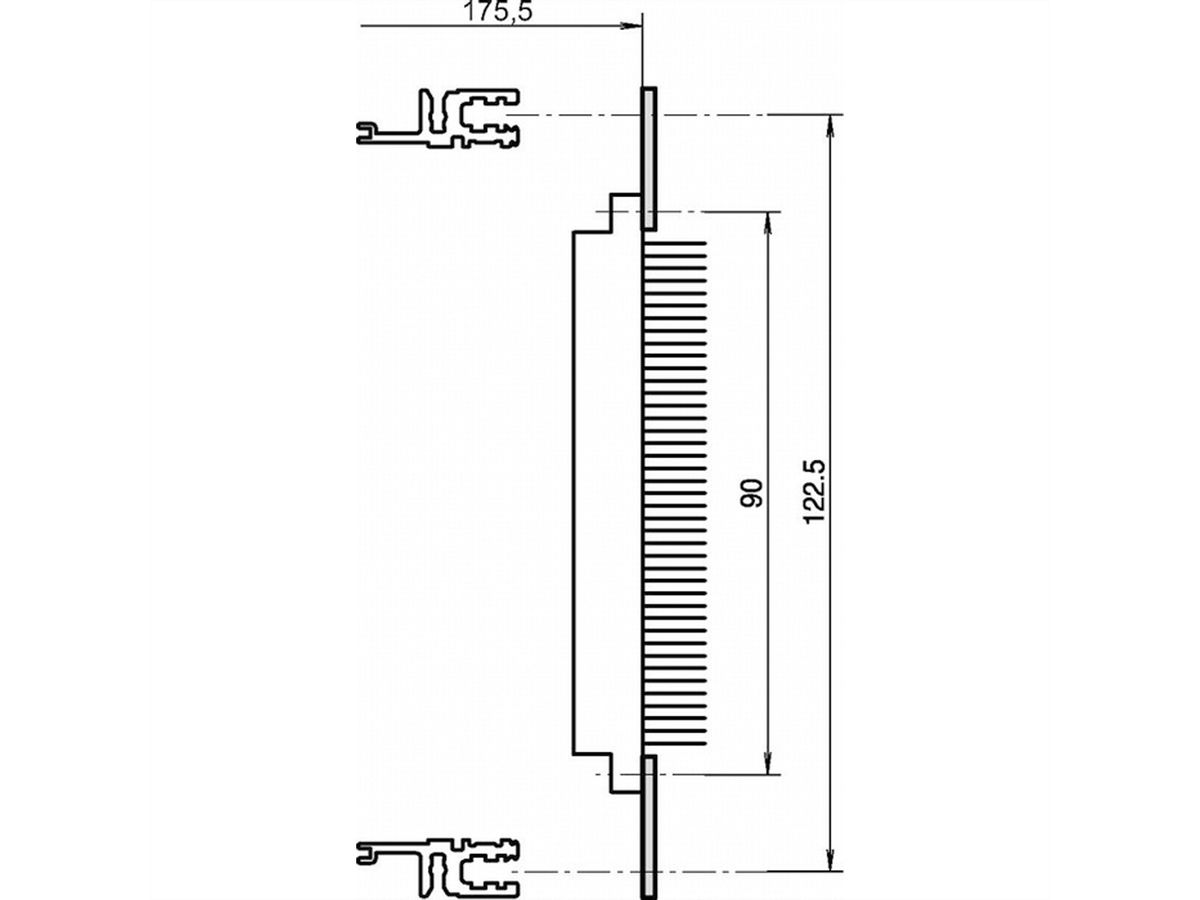 SCHROFF EuropacPRO geperforeerde rail voor verbindingsstukken, volgens EN 60603-2 en DIN 41612, 42 PK