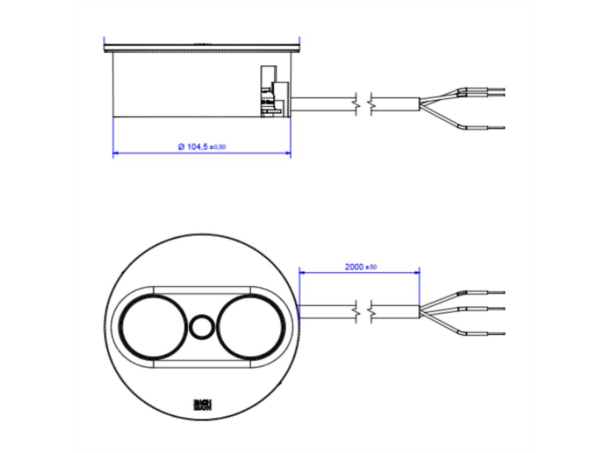BACHMANN TWIST2 2xCEE7/3 2,0m AEH RAL9005 30GE round