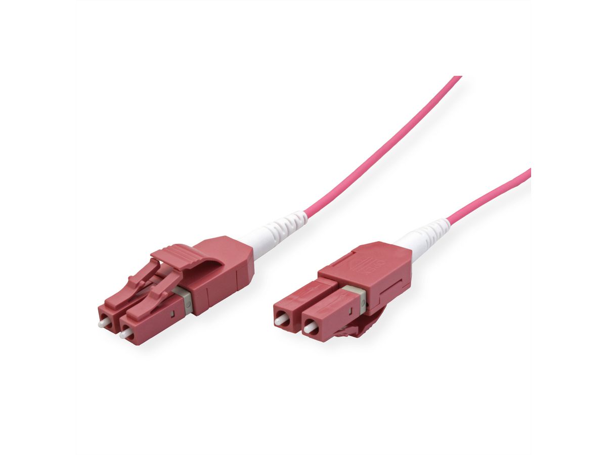 ROLINE Glasvezel Kabel duplex 50/125µm OM4, LC/LC, UNIBOOT, violet, 0,5 m