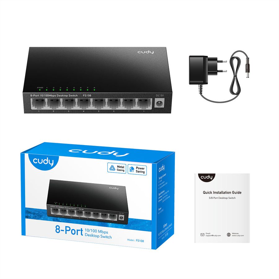 CUDY FS108 8-poorts 10/100 Desktop Switch