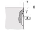 SCHROFF Voorpaneel, vlak, Refrofit Afscherming, D-Sub uitsparing, 3 HE, 4 HE, 3 x 9 Pen, 2,5 mm, Al, geanodiseerd vooraan, geleidend achteraan