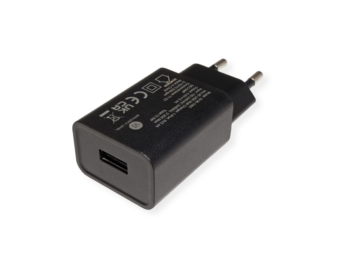 VALUE USB Wall Charger, 1-Port, 12W
