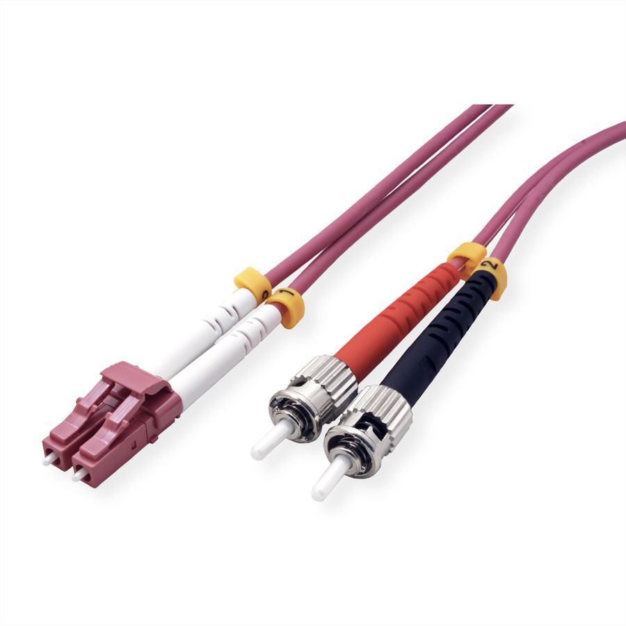 VALUE Fibre Optic Jumper Cable, 50/125µm, LC/ST, OM4, LSOH, violet, 2 m