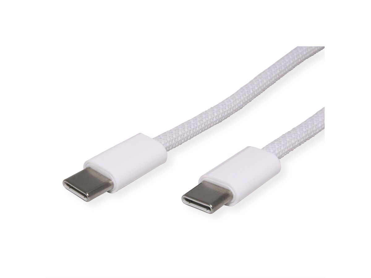 VALUE USB 2.0 Kabel, Type C-C, M/M, 60W, wit, 1 m