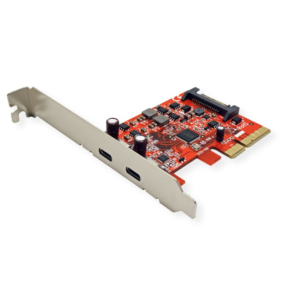 ROLINE PCI-Express-Kaart, USB 3.2 Gen 2, 2x USB-C