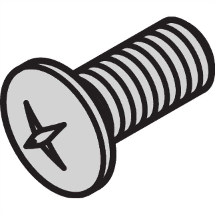 SCHROFF Countersunk Screw, Pozidrive, Cross Recess M2.5x6, Steel Nickel Plated, 100 pcs