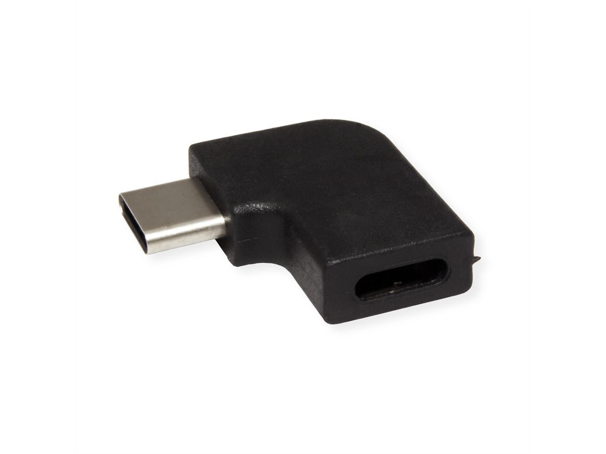 VALUE Adapter, USB 3.2 Gen 2, Type C - C, M/F, 90° Haaks, zwart