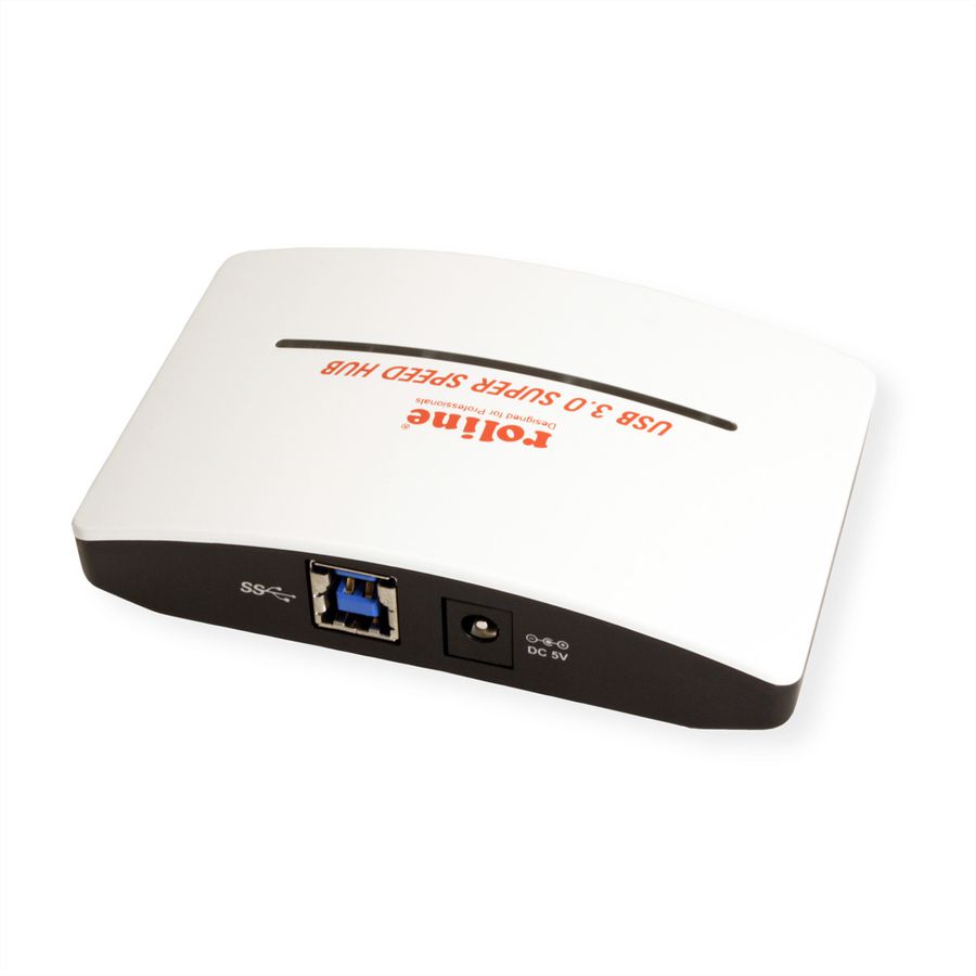ROLINE USB 3.2 Gen 1 Hub, "Black and White", 4 poorts, met voeding