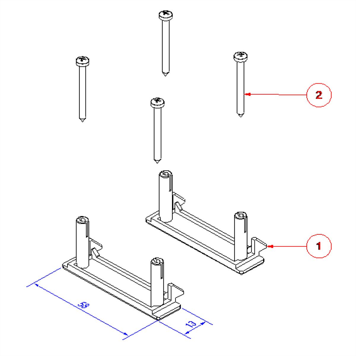 BACHMANN plastic mounting clip STE P