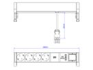 BACHMANN DESK2 4x Schutzkontakt 1x USB-Charger, Aluminium
