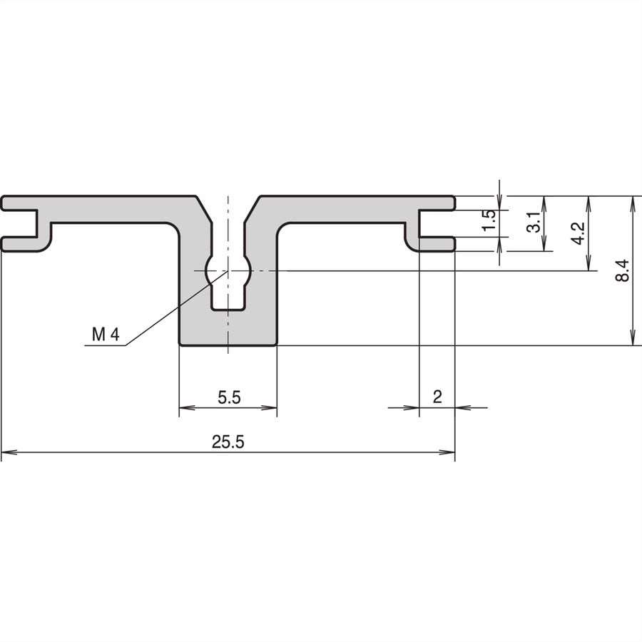 SCHROFF horizontale rail achteraan, type AB voor I/O bordgeleidingen achteraan, 1000 mm